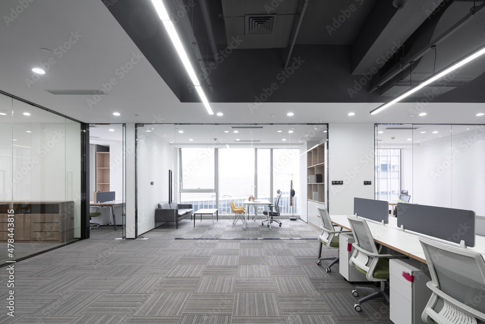 interior of modern open office with simple design Stock Photo | Adobe Stock