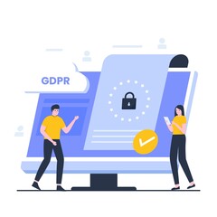 Wall Mural - general data protection regulation illustration design concept