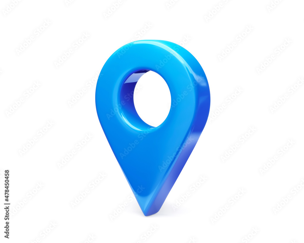 Blue location 3d icon of gps pointer graphic element or navigation ...