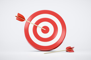red arrow aim to business target goal hit success center accuracy competition symbol or strategy dar