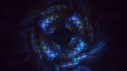 Wall Mural - 3d rendering abstract multicolor fractal light background