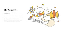 ベクターイラスト素材：秋の風景、景色
