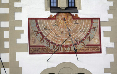 Poster - Sonnenuhr am Rathaus in Würzburg