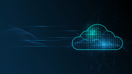 Wall Mural - cloud computing storage technology background digital data services innovation concept