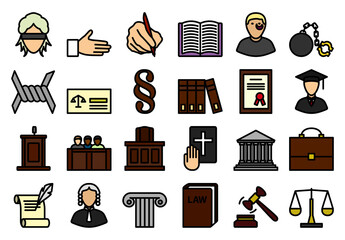 Wall Mural - Lawyer Icon Set