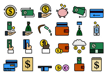 Wall Mural - Money Icon Set