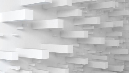 Wall Mural - abstract white 3d blocks geometry background. 3d render