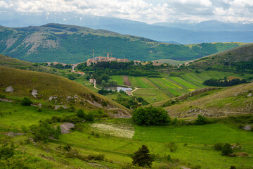 Mountain landscape at Gran Sasso Natural Park, in Abruzzo, Italy