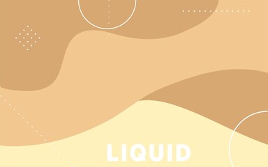 Wall Mural - modern abstract liquid color background with green and cream wave shape design.