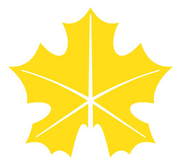 Wall Mural - Maple leaf icon. Yellow autumn symbol. Fall season logo