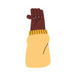 afro hand with yellow sleve