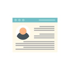 Personal information web page icon flat isolated vector