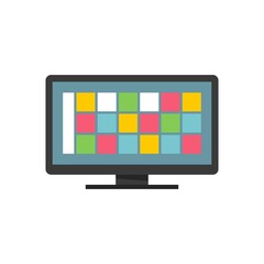 Poster - Online pc software icon flat isolated vector