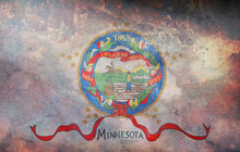 Top View Of Minnesota 1893 1957 , USA Flag, No Flagpole. Plane Design Layout. Flag Background