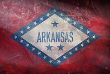 Top View Of Arkansas 1913 1923 , USA Flag, No Flagpole. Plane Design Layout. Flag Background