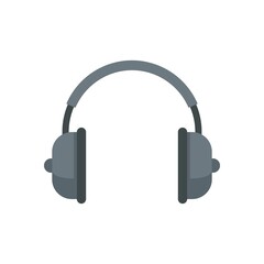 Canvas Print - Music headphones icon flat isolated vector