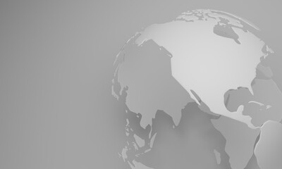 Wall Mural - abstract plaster model of planet earth, detail on USA and Canada, corporate business investment background
