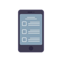 Wall Mural - To-do list smartphone icon flat isolated vector