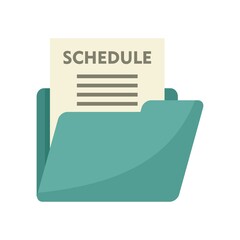 Wall Mural - Syllabus schedule icon flat isolated vector