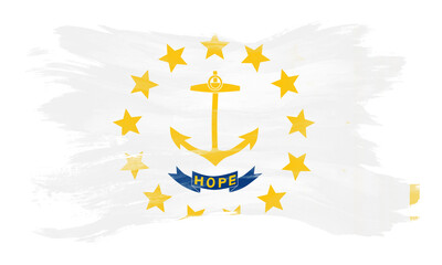 Rhode Island state flag brush stroke, Rhode Island flag background