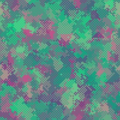 Canvas Print - abstract seamless colorful tiled background with chaos of pixel spots