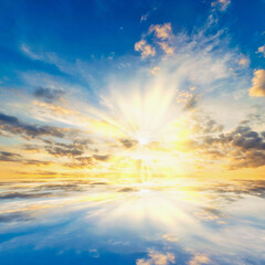 Wall Mural - Background sky during sunset and water reflections