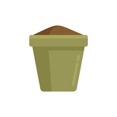 Sticker - Fertilizer plant pot icon flat isolated vector