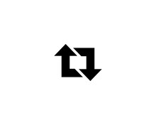 Combine Square Refresh User Arrow Icon Vector Symbol Design Illustration