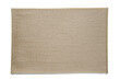 Top view of beige woven rectangular placemat, isolated