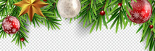Fir Brasnches Decoration Isolated On Tranparent Background