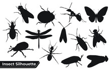 Flat Insect Silhouettes Collection