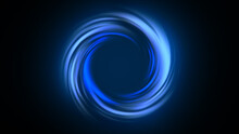 Abstract Neon Background. Shine Ring. Halo Around. 3D Rendering. Empty Hole. Glow Portal. Blue Ball. Slow Spin. Bright Disc