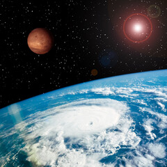 Wall Mural - mars and earth. the elements of this image furnished by nasa.