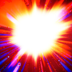 Wall Mural - colourful starburst explosion border with white copyspace centre. the elements of this image furnish