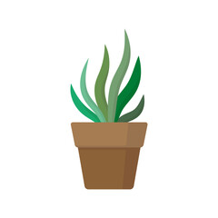 Wall Mural - Potted plant icon. Flower pot. Planting. Colored silhouette. Front side view. Vector simple flat graphic illustration. The isolated object on a white background. Isolate.