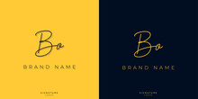 Minimal Line Art Letters BO Signature Logo. It Will Be Used For Personal Brand Or Other Company.