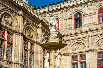 Fountain at Vienna State Opera, Austria