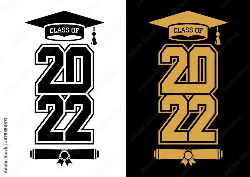 Image vectorielle Stock Lettering Class of 2022 for greeting ...
