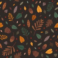 Autumn Leaves Pattern - Dark