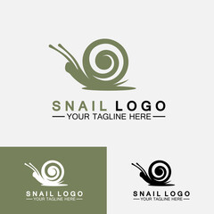 Sticker - Snail logo template vector icon illustration design