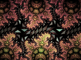 Wall Mural - abstract fractal spiral background, computer-generated illustration.