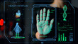 Hand scanner health status checking process analysing biometrical personal data