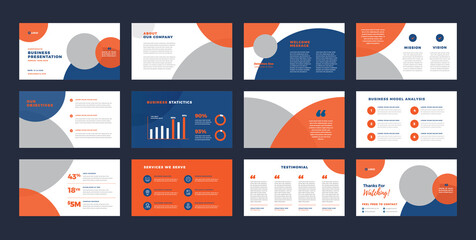 Wall Mural - Business Presentation Brochure Guide Design or Pitch Deck Slide Template or Sales Guide Slider