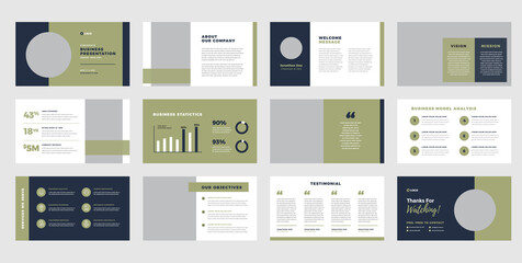 Wall Mural - Business Presentation Brochure Guide Design or Pitch Deck Slide Template or Sales Guide Slider