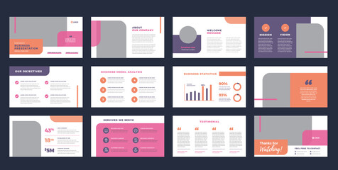 Wall Mural - Business Presentation Brochure Guide Design or Pitch Deck Slide Template or Sales Guide Slider