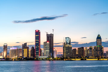 Canvas Print - Night view of the waterfront cities: Nanchang, China