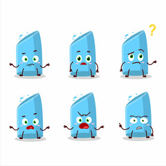 Sticker - Cartoon character of blue chalk with what expression