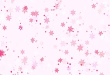 Light Purple, Pink Vector Pattern With Christmas Snowflakes.
