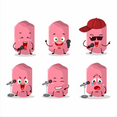 Poster - A Cute Cartoon design concept of pink chalk singing a famous song