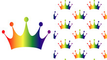 Gradient Rainbow Crown Print